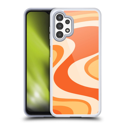 Kierkegaard Design Studio Retro Abstract Patterns Tangerine Wave Machine Soft Gel Case for Samsung Galaxy A13 (2022)