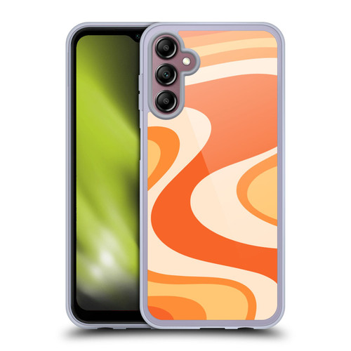 Kierkegaard Design Studio Retro Abstract Patterns Tangerine Wave Machine Soft Gel Case for Samsung Galaxy A14 5G