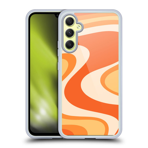 Kierkegaard Design Studio Retro Abstract Patterns Tangerine Wave Machine Soft Gel Case for Samsung Galaxy A34 5G