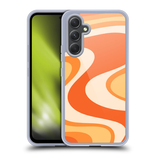 Kierkegaard Design Studio Retro Abstract Patterns Tangerine Wave Machine Soft Gel Case for Samsung Galaxy A54 5G