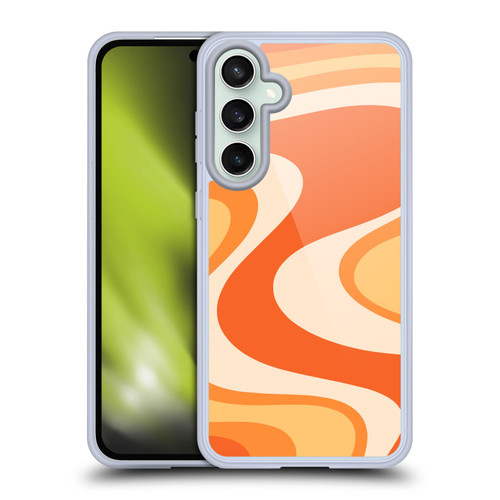 Kierkegaard Design Studio Retro Abstract Patterns Tangerine Wave Machine Soft Gel Case for Samsung Galaxy S23 FE 5G & MagSafe