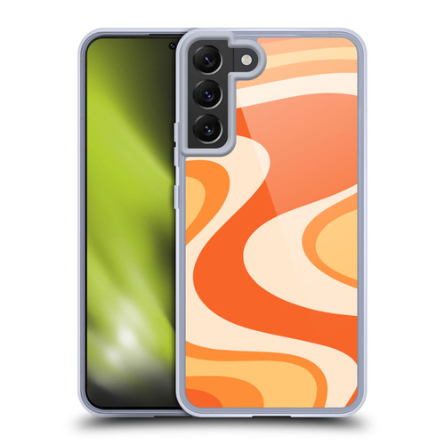 Kierkegaard Design Studio Retro Abstract Patterns Tangerine Wave Machine Soft Gel Case for Samsung Galaxy S22+ 5G & MagSafe