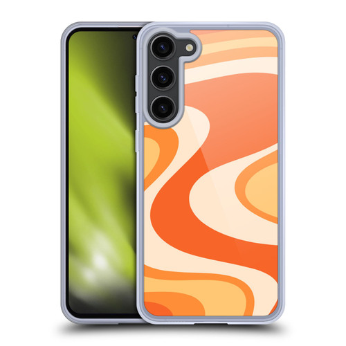 Kierkegaard Design Studio Retro Abstract Patterns Tangerine Wave Machine Soft Gel Case for Samsung Galaxy S23+ 5G & MagSafe
