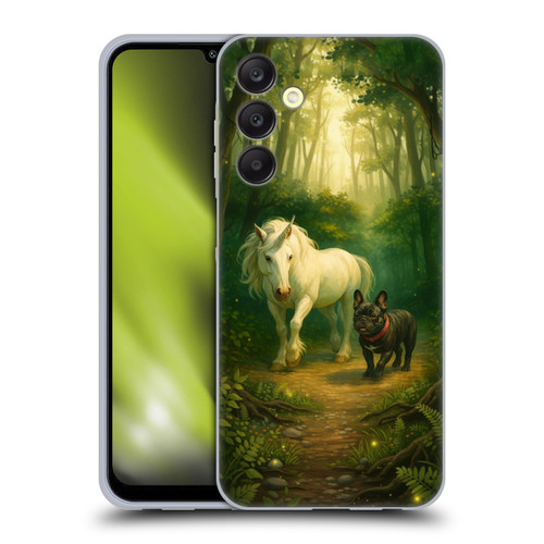 Klaudia Senator French Bulldog Unicorn Forest Soft Gel Case for Samsung Galaxy A25 5G