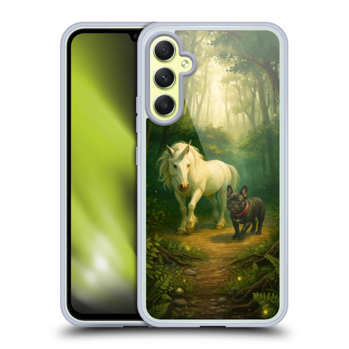 Klaudia Senator French Bulldog Unicorn Forest Soft Gel Case for Samsung Galaxy A34 5G