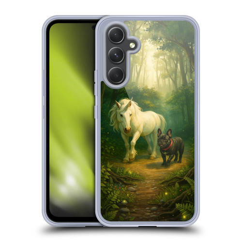 Klaudia Senator French Bulldog Unicorn Forest Soft Gel Case for Samsung Galaxy A54 5G
