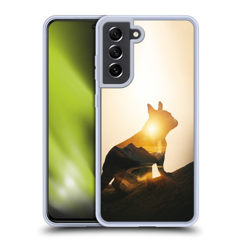Klaudia Senator French Bulldog Mountain Soft Gel Case for Samsung Galaxy S21 FE 5G & MagSafe