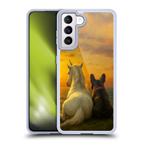 Klaudia Senator French Bulldog Sunset Soft Gel Case for Samsung Galaxy S21 5G & MagSafe