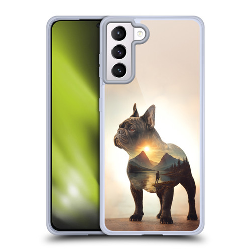 Klaudia Senator French Bulldog Lake Soft Gel Case for Samsung Galaxy S21+ 5G & MagSafe