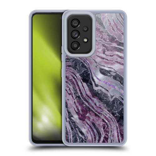 LebensArt Gemstone Marble Elegant Purple Soft Gel Case for Samsung Galaxy A53 5G (2022)