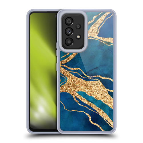 LebensArt Gemstone Marble Royal Blue And Gold Soft Gel Case for Samsung Galaxy A53 5G (2022)