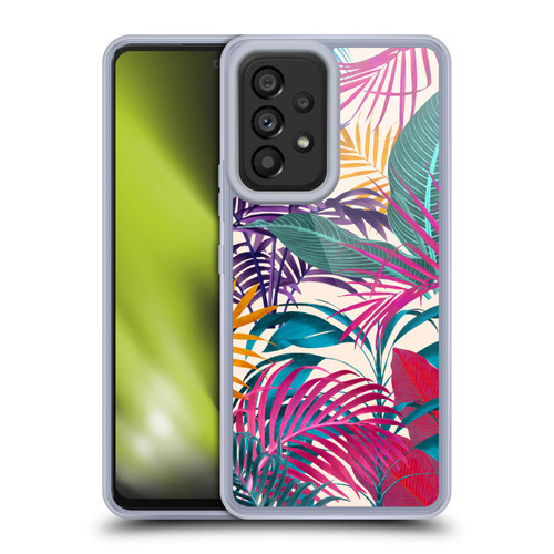 LebensArt Jungle Plants And Animals Palm Leaves Cream Soft Gel Case for Samsung Galaxy A53 5G (2022)