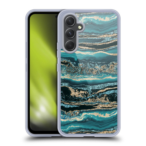 LebensArt Gemstone Marble Luxury Turquoise Soft Gel Case for Samsung Galaxy A54 5G
