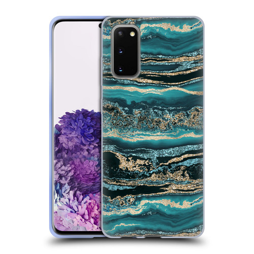 LebensArt Gemstone Marble Luxury Turquoise Soft Gel Case for Samsung Galaxy S20 / S20 5G