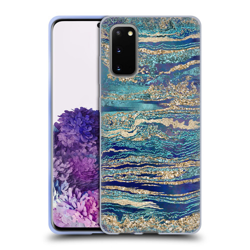 LebensArt Gemstone Marble Mineral Blue Gem Soft Gel Case for Samsung Galaxy S20 / S20 5G
