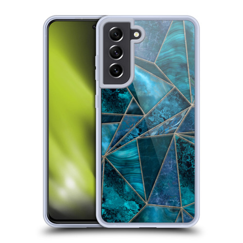 LebensArt Gemstone Marble Stained Glass Soft Gel Case for Samsung Galaxy S21 FE 5G & MagSafe
