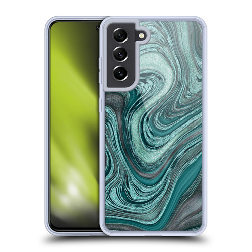 LebensArt Gemstone Marble Shiny River Soft Gel Case for Samsung Galaxy S21 FE 5G & MagSafe