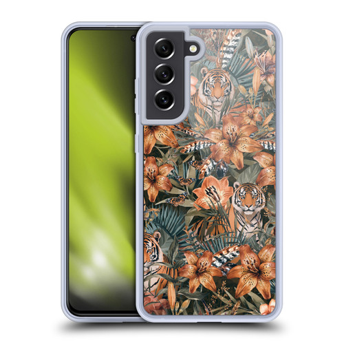 LebensArt Jungle Plants And Animals Opulence Tiger Soft Gel Case for Samsung Galaxy S21 FE 5G & MagSafe