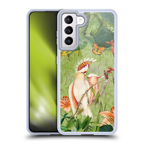 LebensArt Jungle Plants And Animals Cockatoos And Butterflies Soft Gel Case for Samsung Galaxy S21 5G & MagSafe