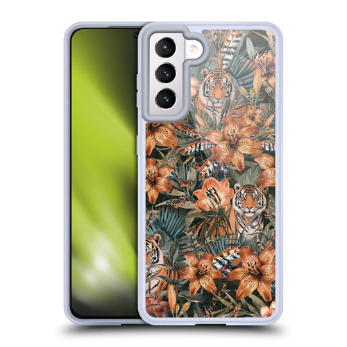 LebensArt Jungle Plants And Animals Opulence Tiger Soft Gel Case for Samsung Galaxy S21 5G & MagSafe