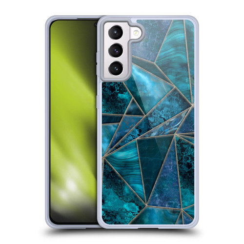 LebensArt Gemstone Marble Stained Glass Soft Gel Case for Samsung Galaxy S21+ 5G & MagSafe