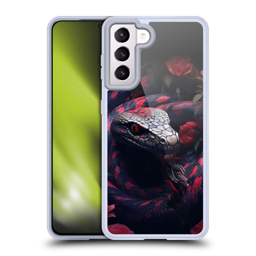 LebensArt Jungle Plants And Animals Snake Red Soft Gel Case for Samsung Galaxy S21 5G & MagSafe