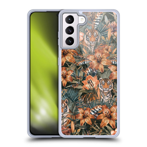 LebensArt Jungle Plants And Animals Opulence Tiger Soft Gel Case for Samsung Galaxy S21+ 5G & MagSafe