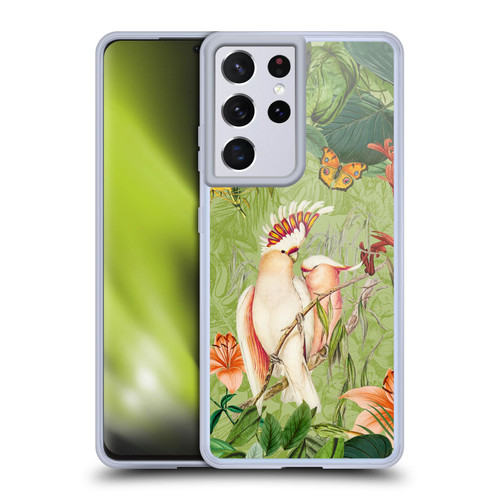 LebensArt Jungle Plants And Animals Cockatoos And Butterflies Soft Gel Case for Samsung Galaxy S21 Ultra 5G & MagSafe