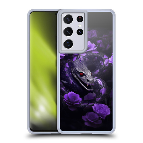LebensArt Jungle Plants And Animals Snake Purple Soft Gel Case for Samsung Galaxy S21 Ultra 5G & MagSafe