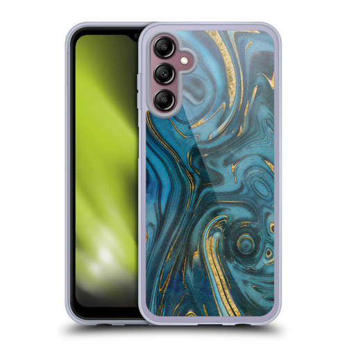LebensArt Geo Liquid Marble Cerulean Dreams Soft Gel Case for Samsung Galaxy A14 5G