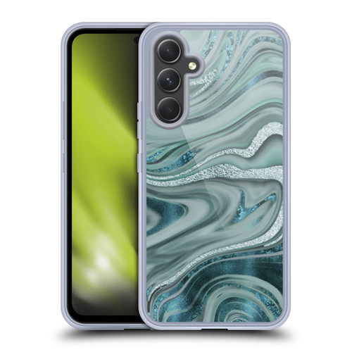 LebensArt Geo Liquid Marble Sea Foam Green Soft Gel Case for Samsung Galaxy A54 5G
