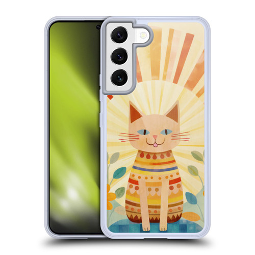 LebensArt Mix Art Boho Whimsy Cat Soft Gel Case for Samsung Galaxy S22 5G & MagSafe