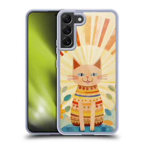 LebensArt Mix Art Boho Whimsy Cat Soft Gel Case for Samsung Galaxy S22+ 5G & MagSafe