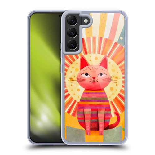 LebensArt Mix Art Red Whimsy Cat Soft Gel Case for Samsung Galaxy S22+ 5G & MagSafe
