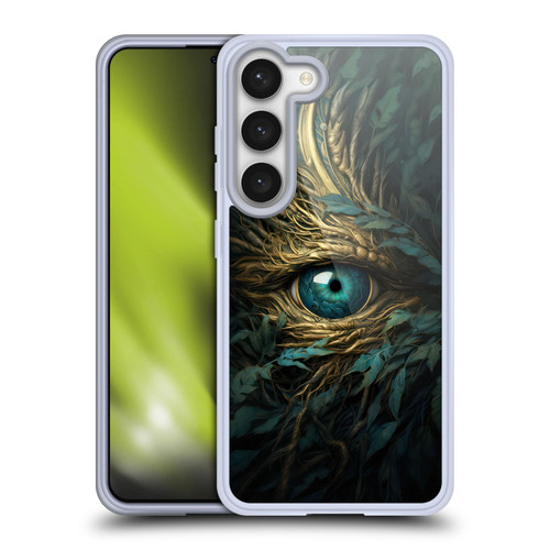 LebensArt Mix Art Bright Teal Dragon Eye Soft Gel Case for Samsung Galaxy S23 5G & MagSafe