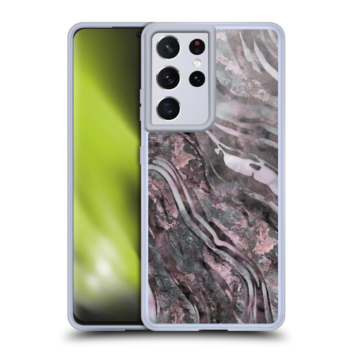 LebensArt Geo Liquid Marble River Stone Soft Gel Case for Samsung Galaxy S21 Ultra 5G & MagSafe