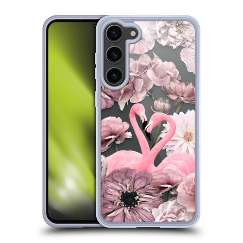 LebensArt Mix Art Flamingo Romance Soft Gel Case for Samsung Galaxy S23+ 5G & MagSafe
