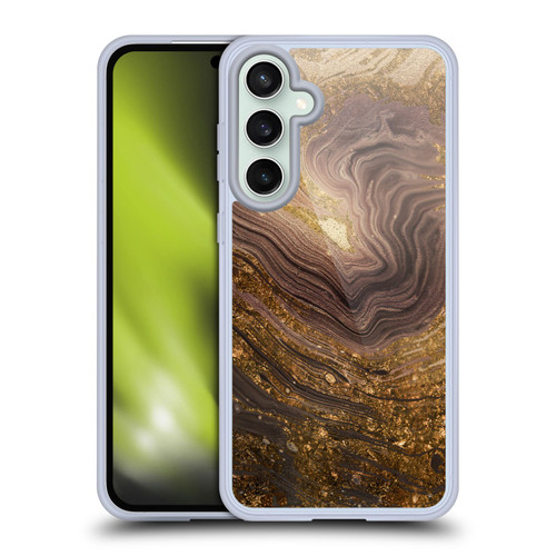 LebensArt Geo Liquid Marble Gold Earth Soft Gel Case for Samsung Galaxy S23 FE 5G & MagSafe