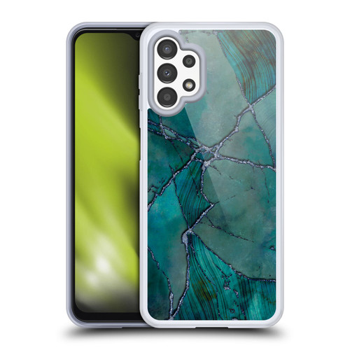 LebensArt Mineral Marble Teal Soft Gel Case for Samsung Galaxy A13 (2022)