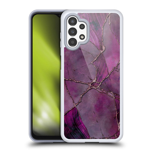 LebensArt Mineral Marble Violet Soft Gel Case for Samsung Galaxy A13 (2022)