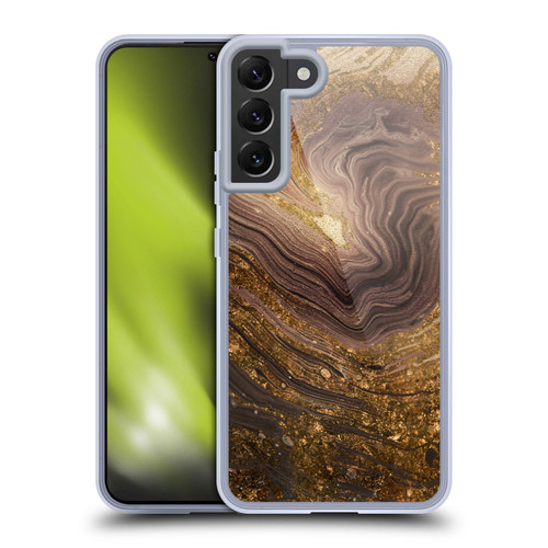 LebensArt Geo Liquid Marble Gold Earth Soft Gel Case for Samsung Galaxy S22+ 5G & MagSafe