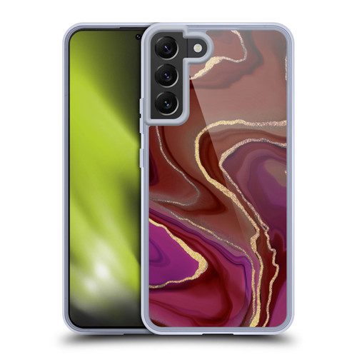 LebensArt Geo Liquid Marble Rose Ombre Soft Gel Case for Samsung Galaxy S22+ 5G & MagSafe
