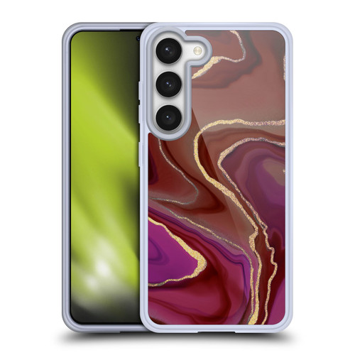 LebensArt Geo Liquid Marble Rose Ombre Soft Gel Case for Samsung Galaxy S23 5G & MagSafe