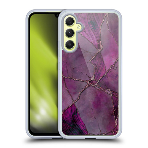 LebensArt Mineral Marble Violet Soft Gel Case for Samsung Galaxy A34 5G