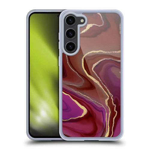 LebensArt Geo Liquid Marble Rose Ombre Soft Gel Case for Samsung Galaxy S23+ 5G & MagSafe