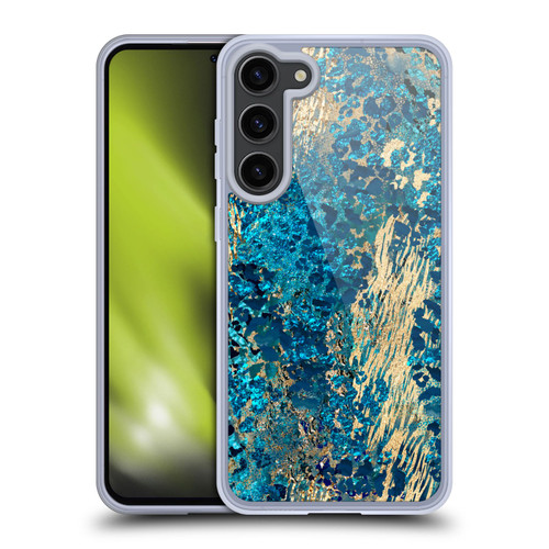 LebensArt Geo Liquid Marble Teal Jungle Soft Gel Case for Samsung Galaxy S23+ 5G & MagSafe