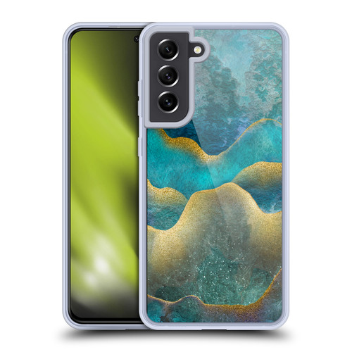 LebensArt Mineral Marble Wash Up Soft Gel Case for Samsung Galaxy S21 FE 5G & MagSafe