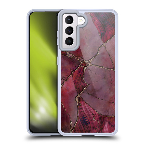 LebensArt Mineral Marble Red Soft Gel Case for Samsung Galaxy S21 5G & MagSafe