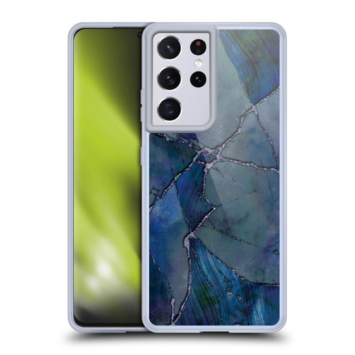 LebensArt Mineral Marble Indigo Soft Gel Case for Samsung Galaxy S21 Ultra 5G & MagSafe