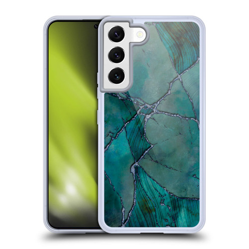 LebensArt Mineral Marble Teal Soft Gel Case for Samsung Galaxy S22 5G & MagSafe